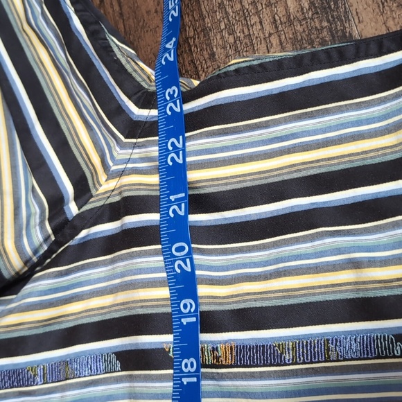 Robert Graham Striped Stained Glass Flip Cuff Embroiered Dress Shirt Size Large - Picture 8 of 10